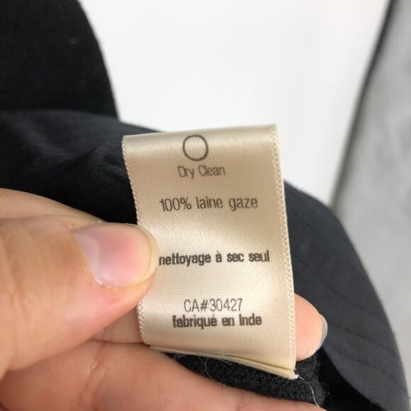 NWT Erica Davies Wool Gauze Short Puff sleeve Black Mini Dress with satin hem XS - Picture 11 of 16